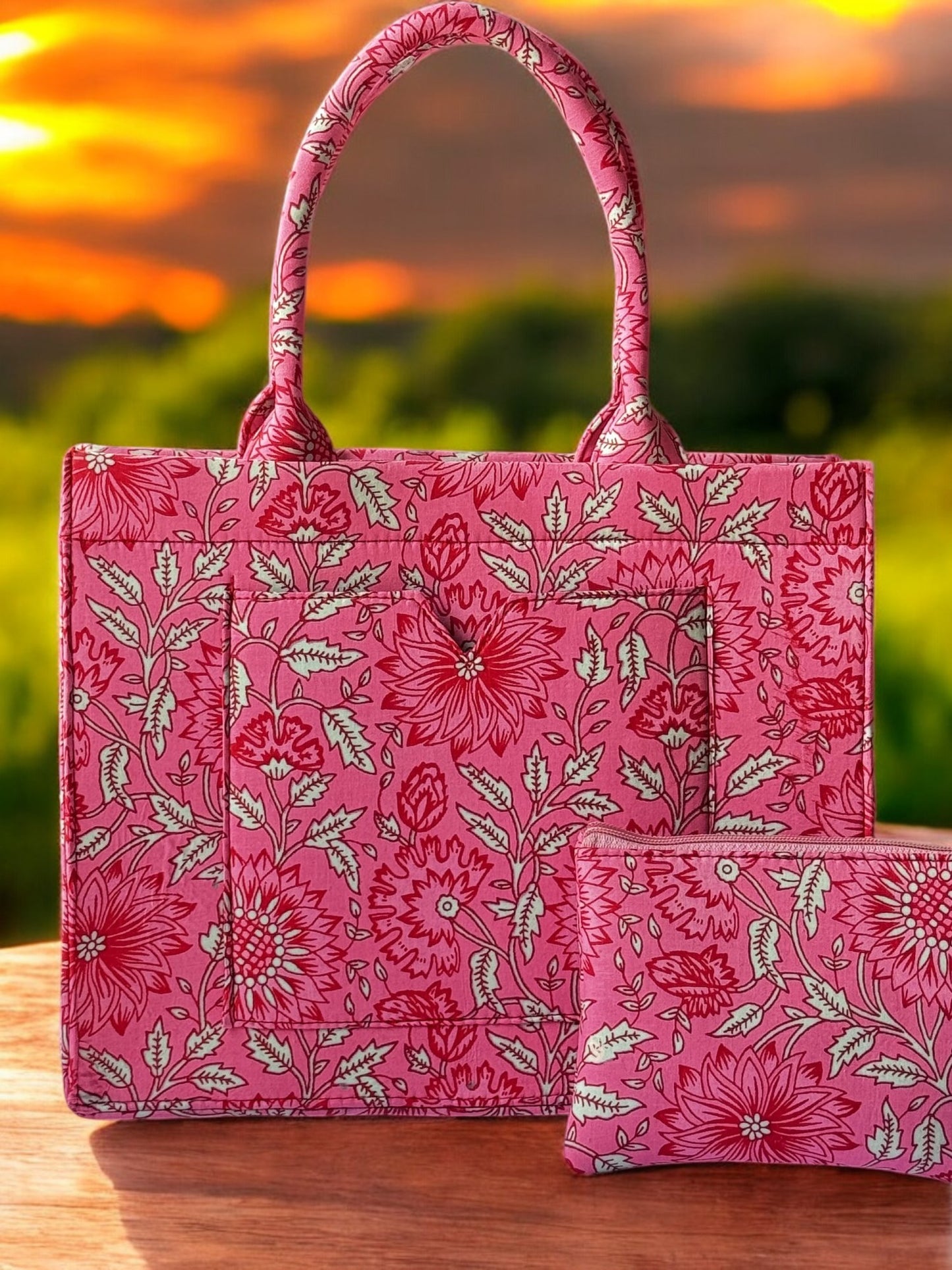 Hand Block Print - Laptop Bag1